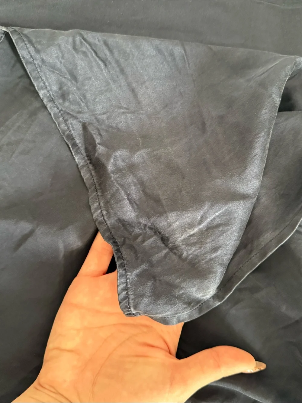 Lily Silk 22MM Dark Blue Cal King Silk Flat Sheet and Fitted Sheet